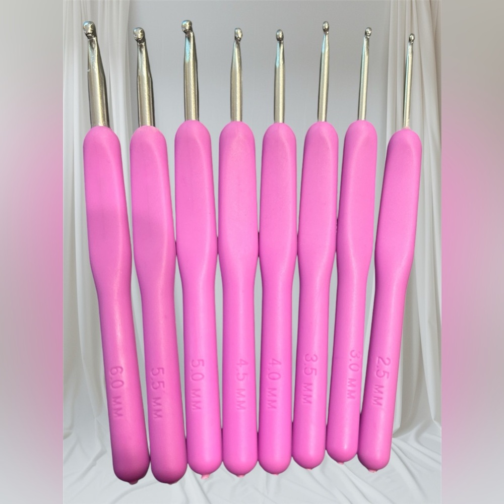 8pcs lila crochet hooks set